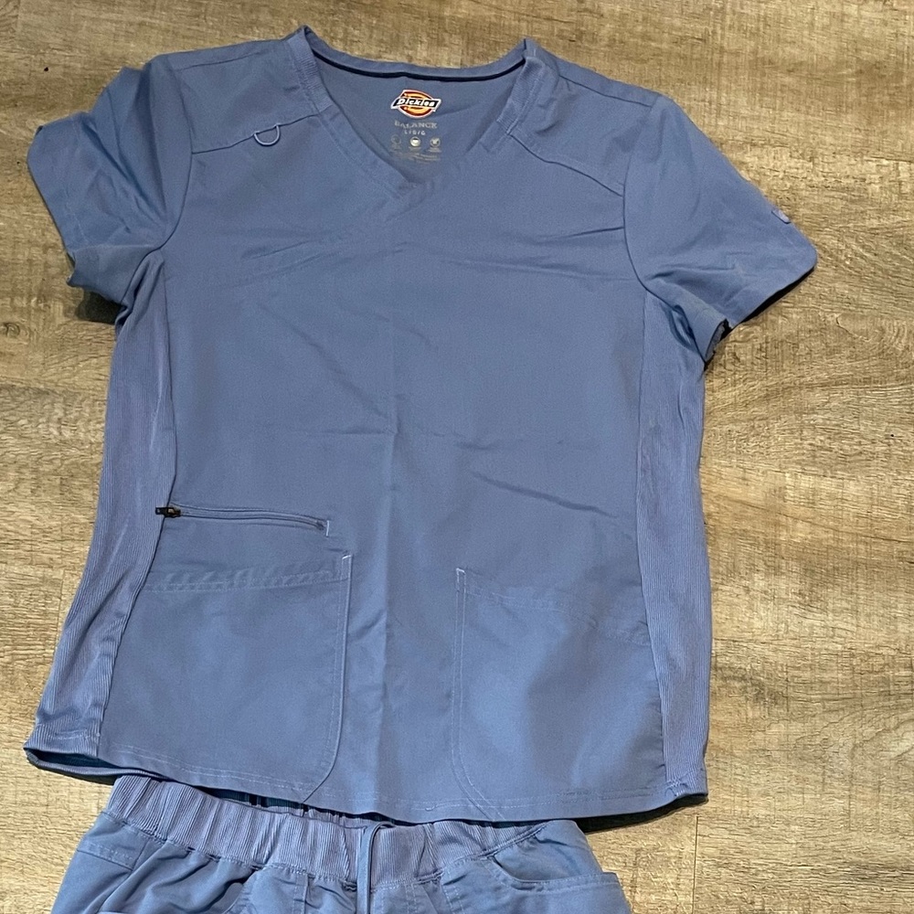 Ceil Blue Dickies Balance Scrub Top